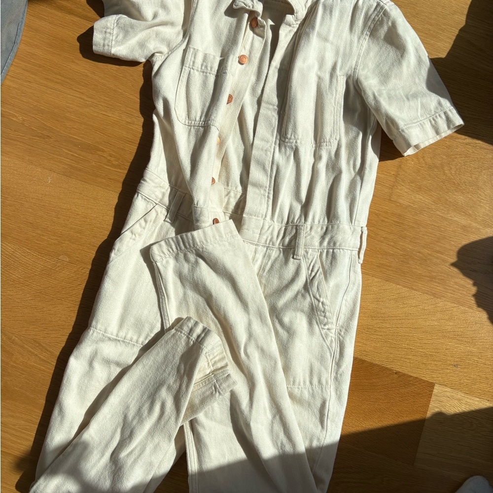 Everlane Cream Relaxed Fit Jumpsuit